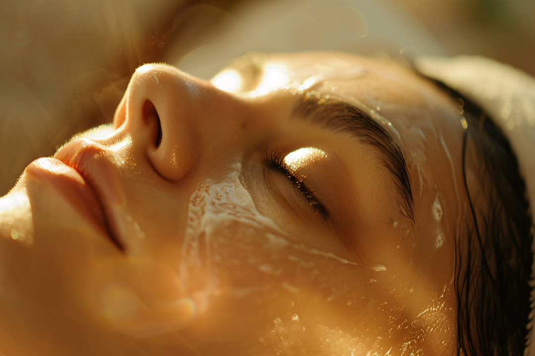 A relaxing HydraFacial session with nourishing serums applied to the skin.